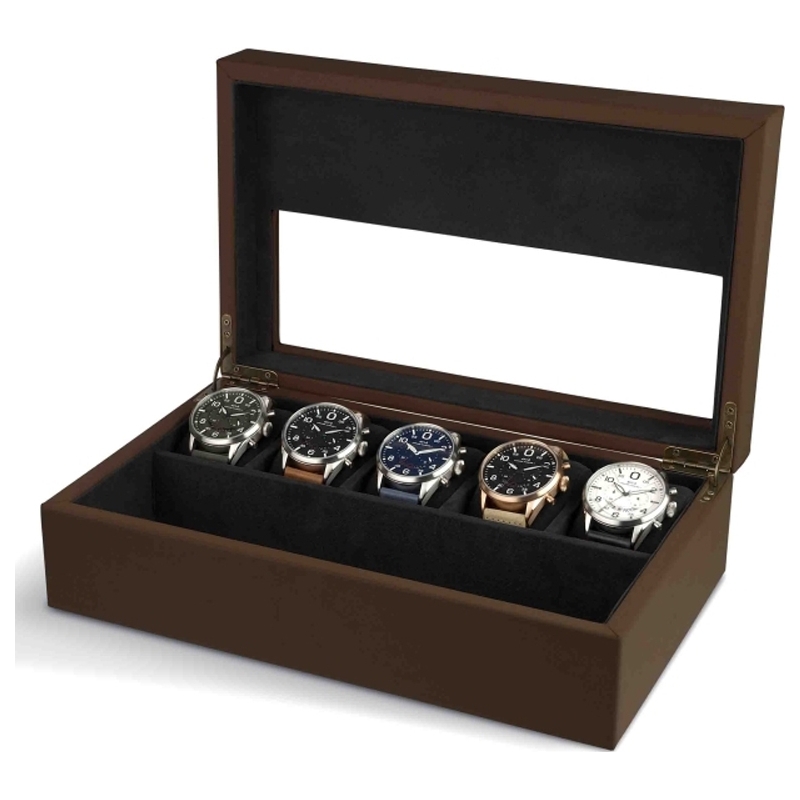 AVI-8 Mens AVI-8 Brown Collector Box with 5 Watch Compartments