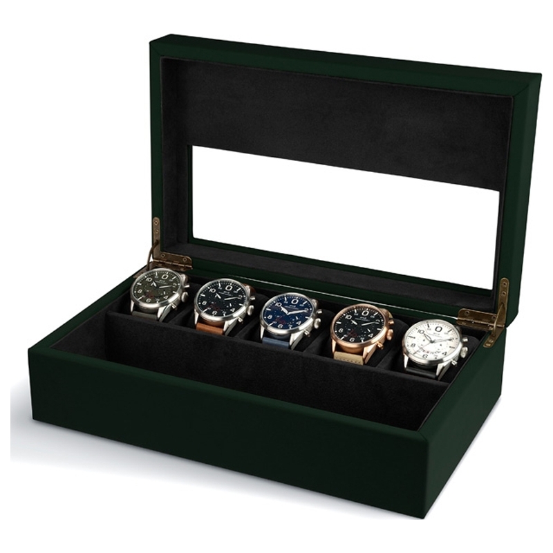 AVI-8 Box ONLY Mens AVI-8 Green Collector Box with 5 Watch Compartments