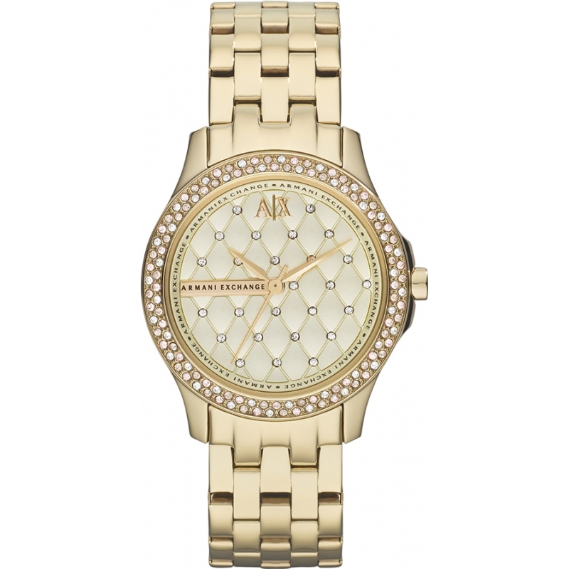 Armani Exchange Ladies Gold Plated Dress Watch