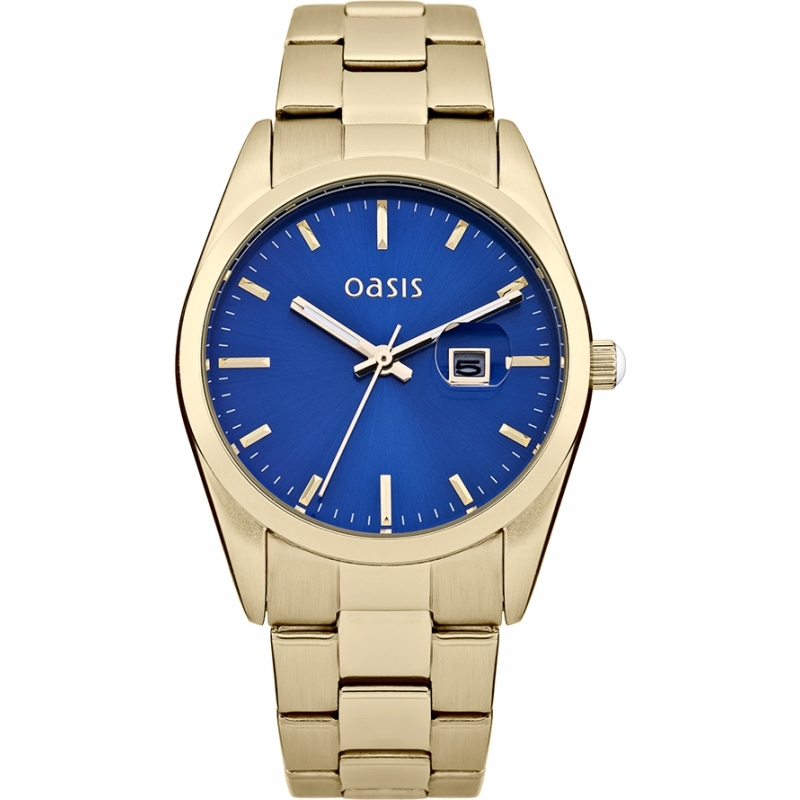 Oasis Ladies Blue and Gold Watch