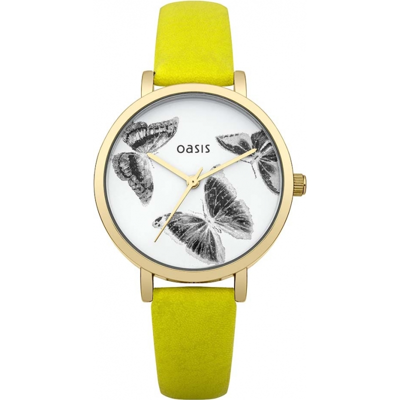 Oasis Ladies Lime Leather Strap Watch