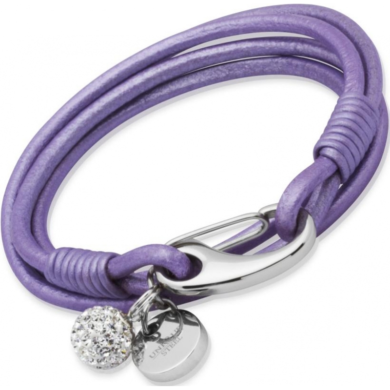 Unique Ladies Lilac Leather Bracelet
