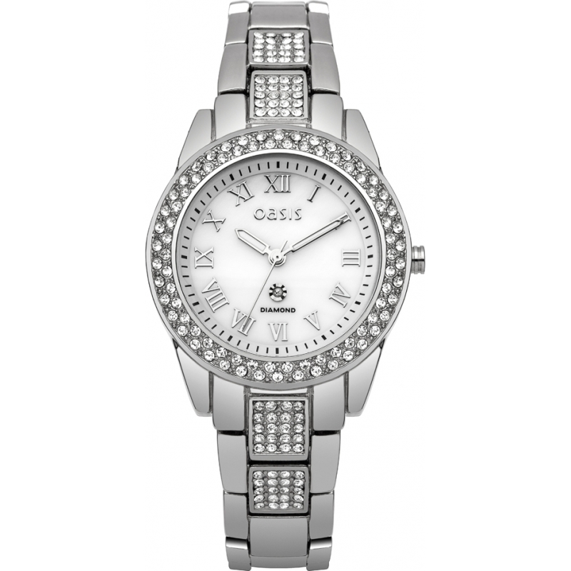 Oasis Ladies Silver Steel Bracelet Watch