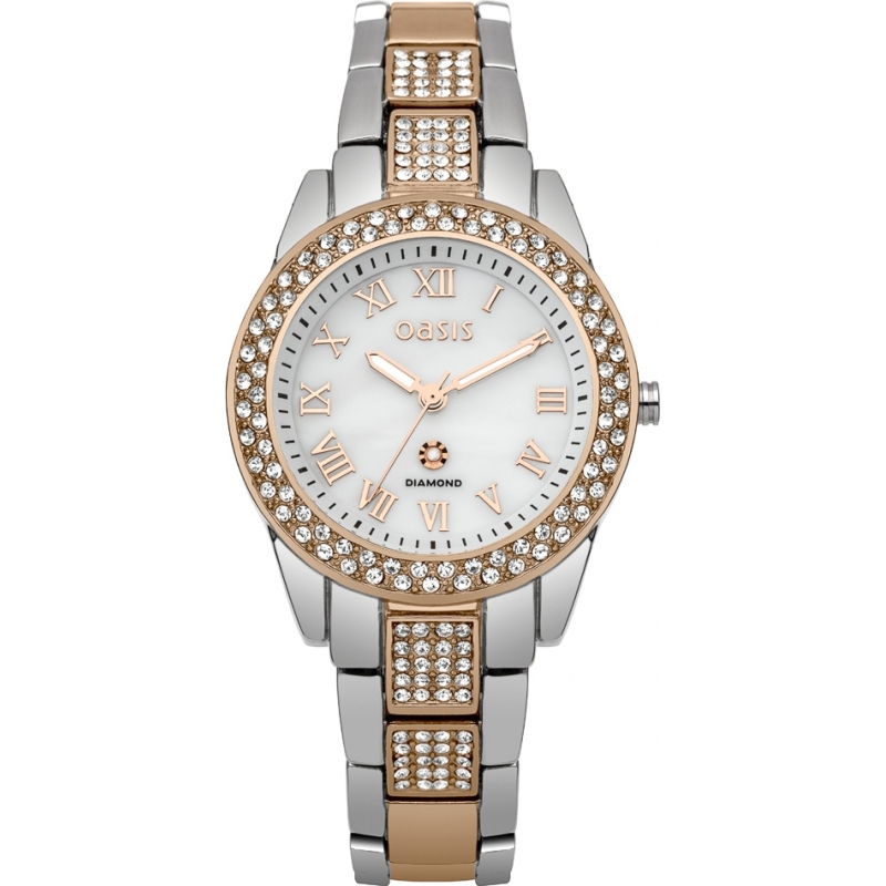 Oasis Ladies Two Tone Steel Bracelet Watch