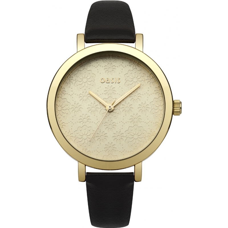 Oasis Ladies Black Leather Strap Watch