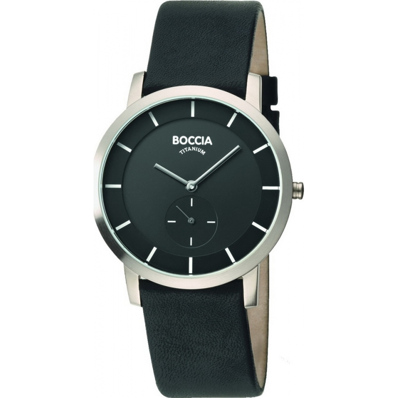 Boccia Mens Titanium Black Watch