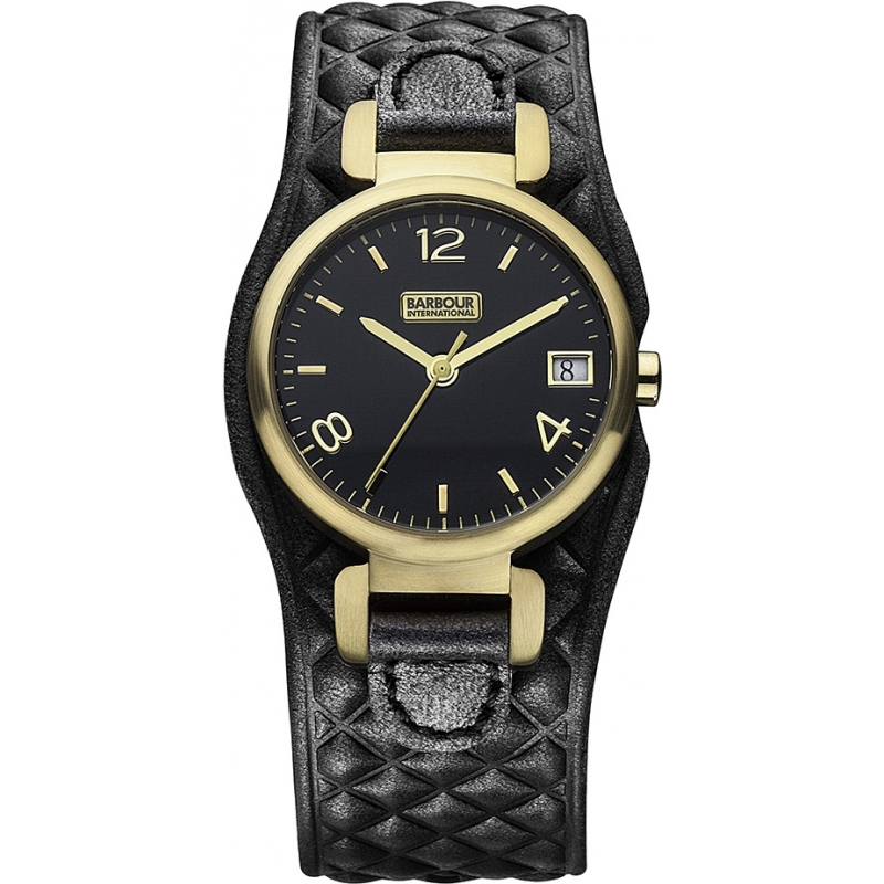 Barbour Ladies Hayle Black Leather Strap Watch