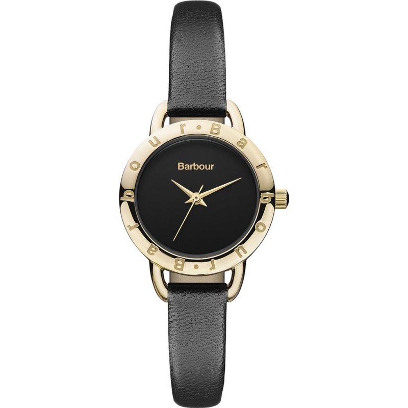 Barbour Ladies Lismore Black Leather Strap Watch