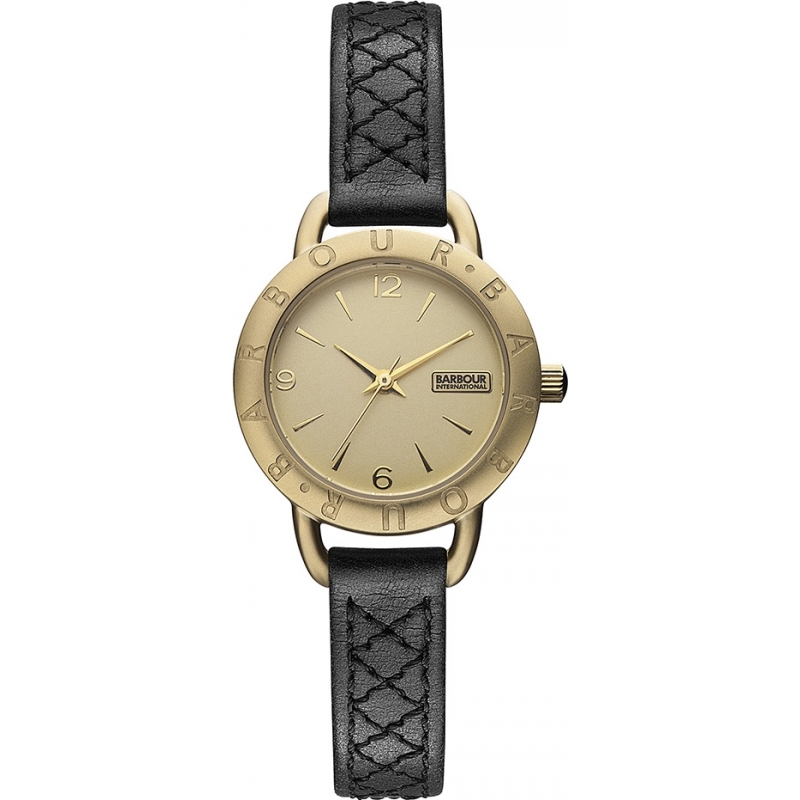 Barbour Ladies Belsay Black Leather Strap Watch