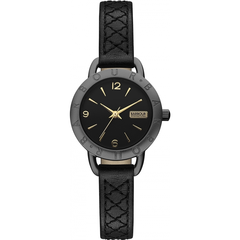 Barbour Ladies Belsay Black Leather Strap Watch