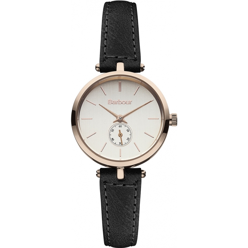 Barbour Ladies Lisle Black Leather Strap Watch