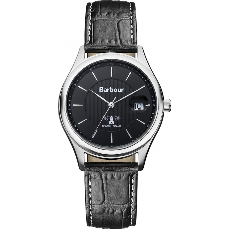 Barbour Mens Heaton Black Leather Strap Watch