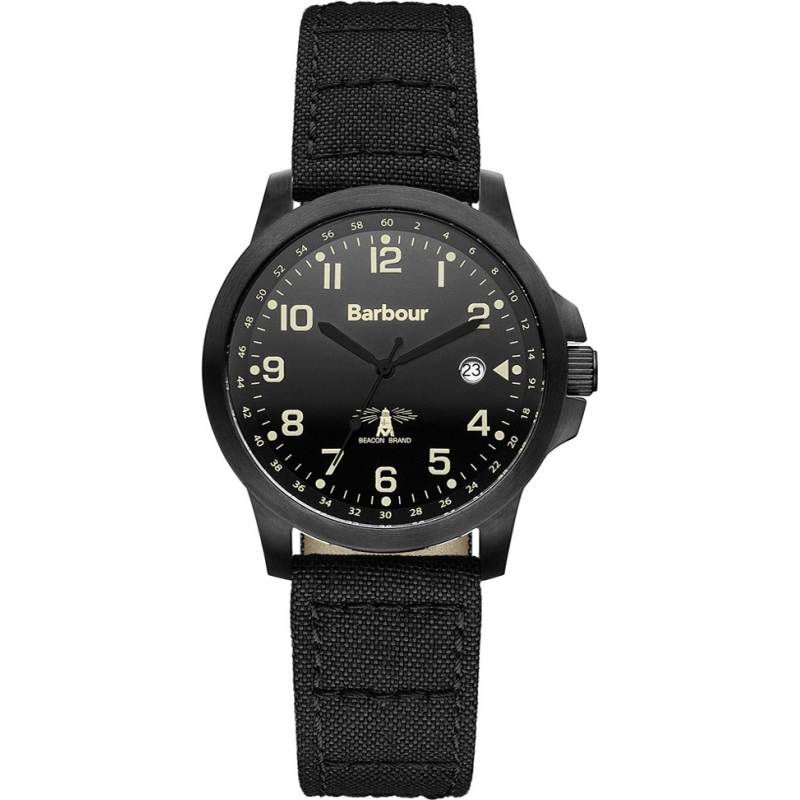 Barbour Mens Swale Black Canvas Strap Watch