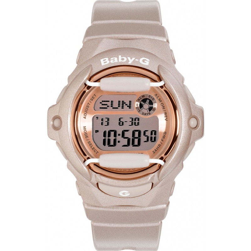 Casio Ladies Baby-G Telememo World Time Pink Resin Strap Watch