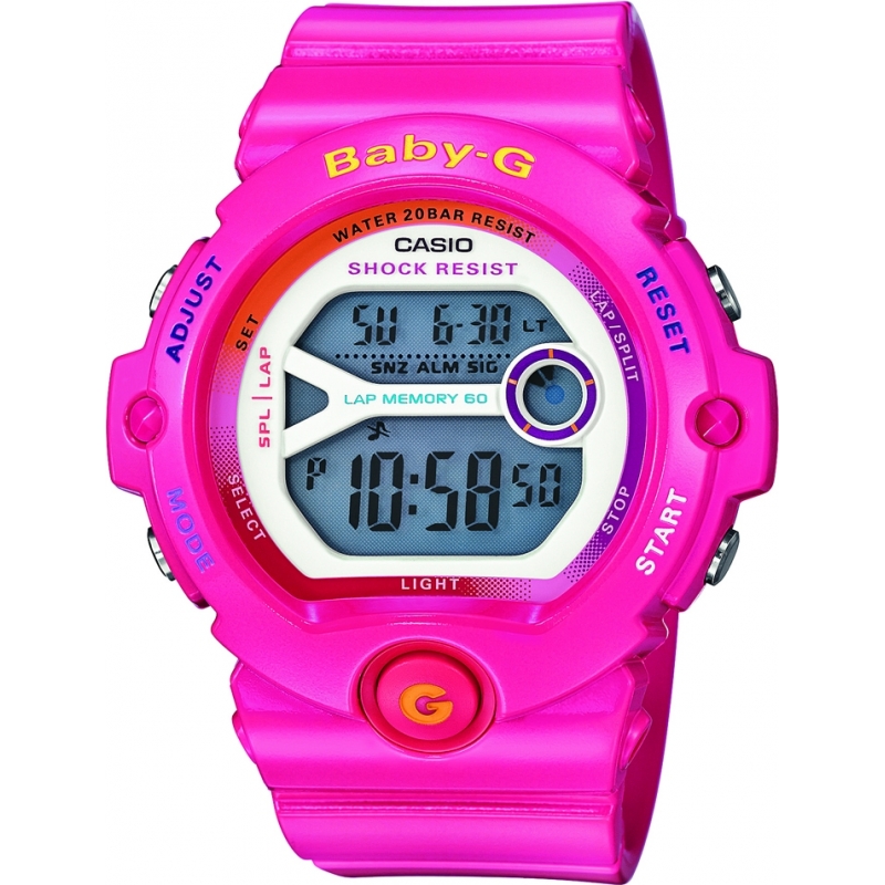 Casio Ladies Baby-G Lap memory 60 Pink Chronograph Watch