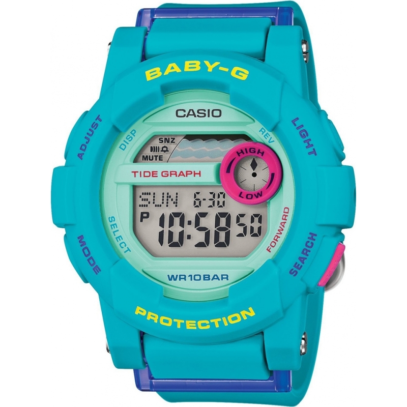 Casio Ladies Baby-G World Time Blue Resin Strap Digital Watch