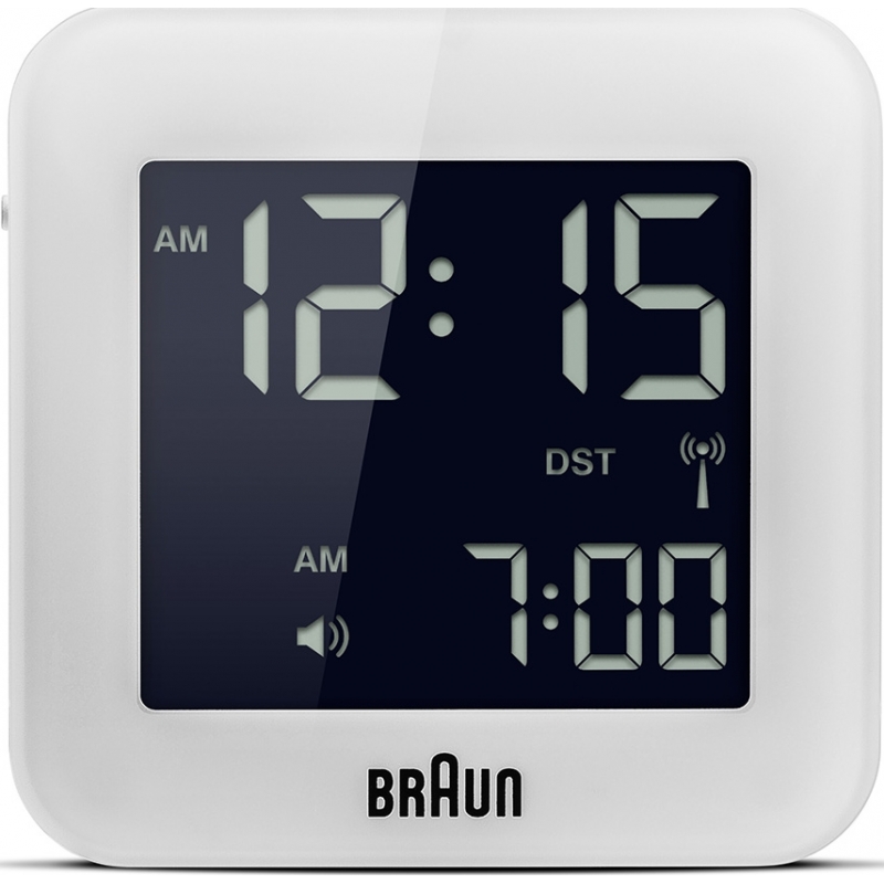 Braun Global Radio Controlled Travel Alarm Clock - White