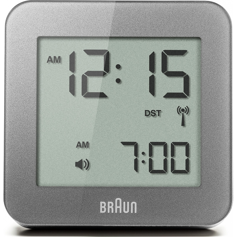 Braun Grey Digital Alarm Clock