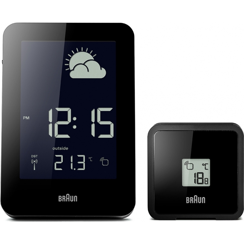 Braun Radio Controlled Weather Station Clock - Black