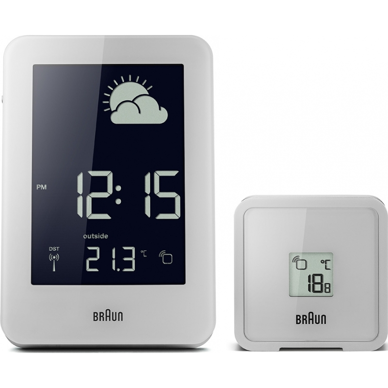 Braun Radio Controlled Weather Station Clock - White