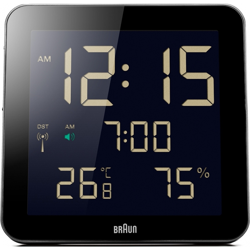 Braun Global Radio Controlled Wall Clock - Black