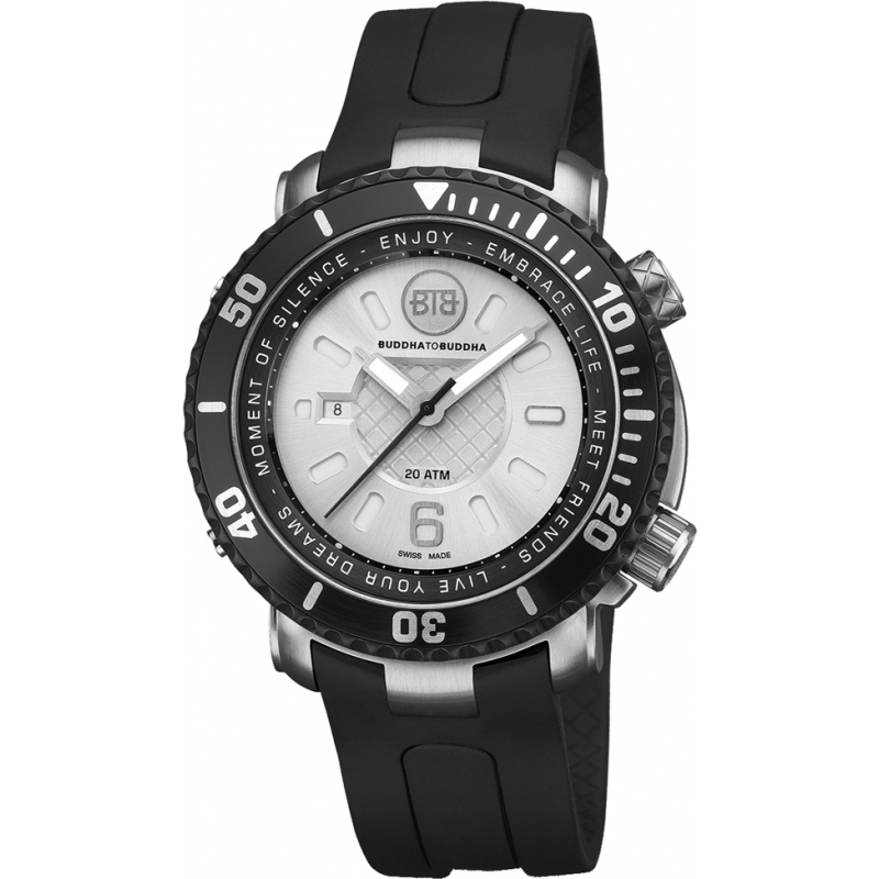 Buddha To Buddha Aquatic Explorer 39mm Black Rubber Strap Watch