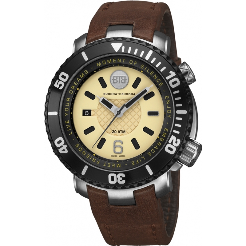 Buddha To Buddha Aquatic Explorer 46mm Brown Leather Strap Watch