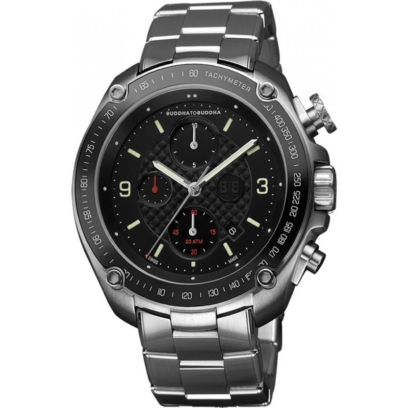 Buddha To Buddha Mens Accelerator 46mm Steel Bracelet Watch