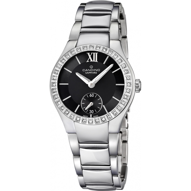 Candino Ladies Black and Silver Steel Bracelet Watch