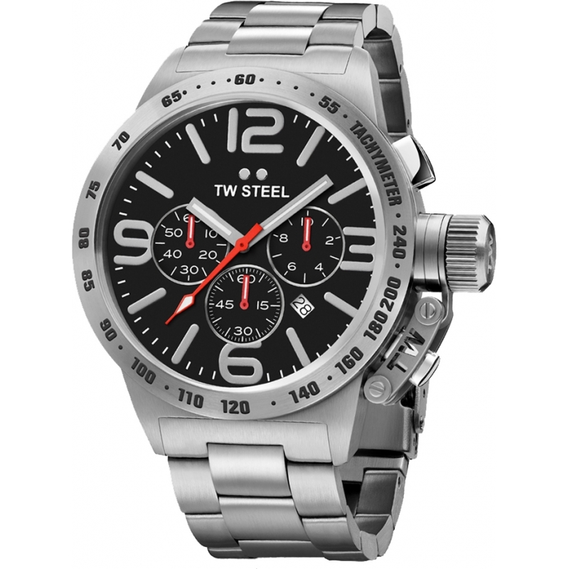 TW Steel Canteen Silver Chronograph Watch