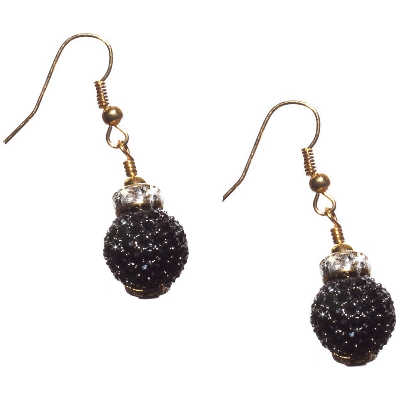 Nevine Crystals Black Crystal Earrings