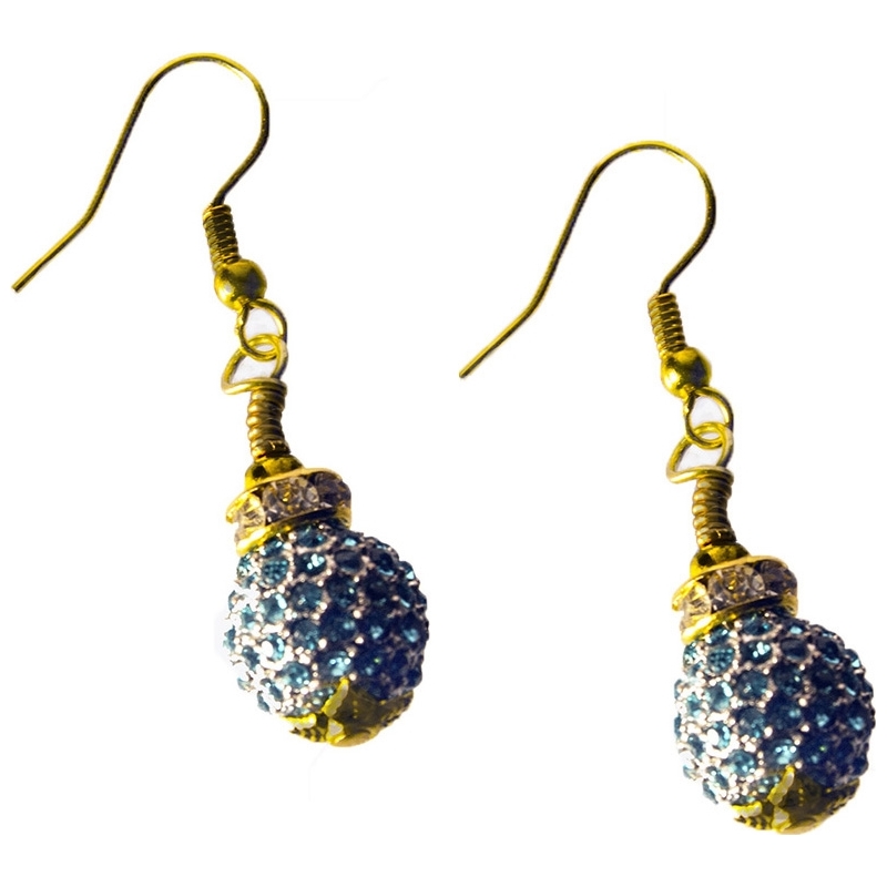 Nevine Crystals Teal Crystal Earrings