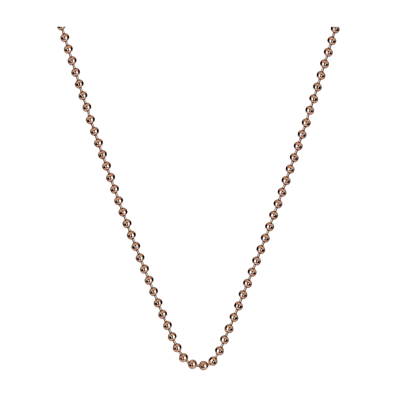 Emozioni 30'' Rose Gold Plated Sterling Silver Bead Chain