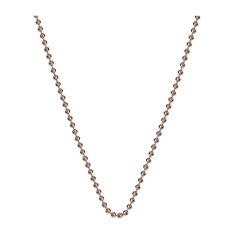 Emozioni 30'' Rose Gold Plated Sterling Silver Bead Chain