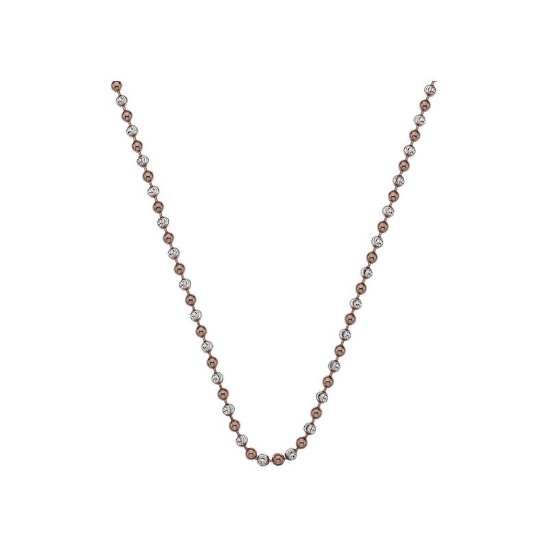 Emozioni 18'' Silver and Rose Gold Bead Chain