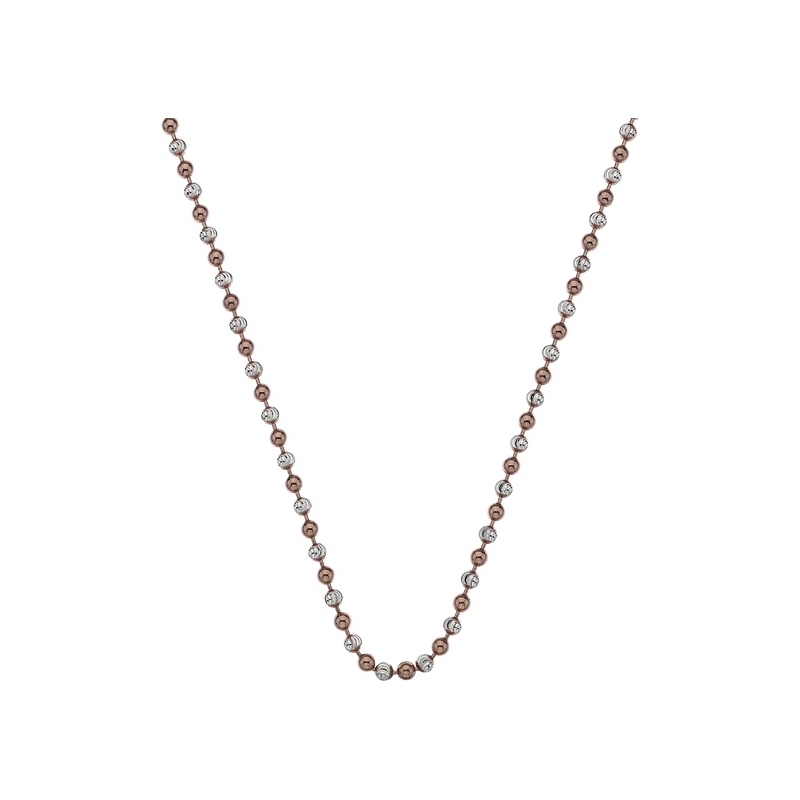 Emozioni 30'' Silver and Rose Gold Bead Chain