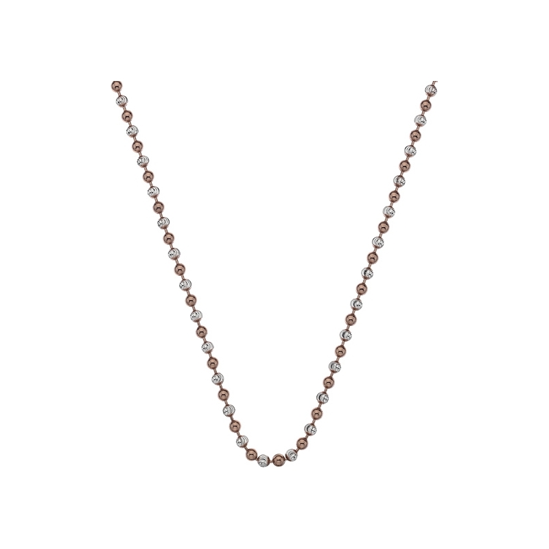 Emozioni 30'' Silver and Rose Gold Bead Chain