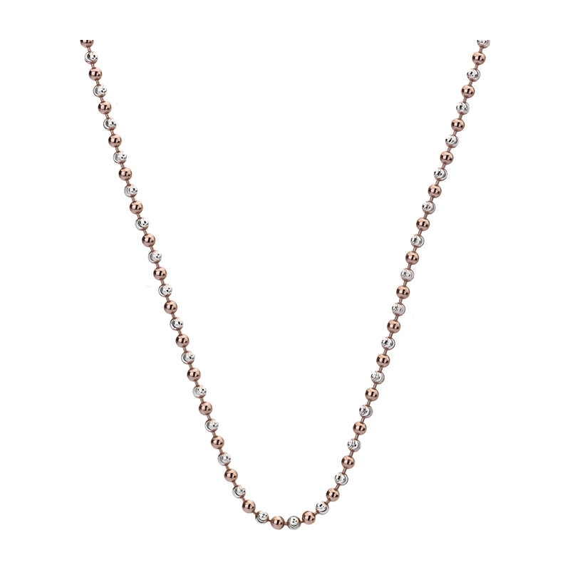 Emozioni 30'' Sterling Silver and Rose Gold Plated Accent Bead Chain