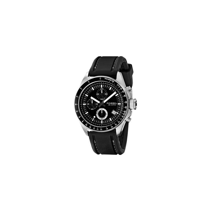 Fossil Mens Decker Black Chronograph Watch