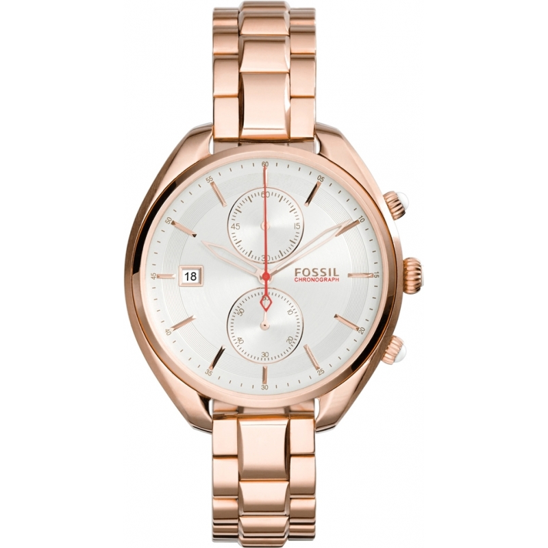 Fossil Ladies Land Racer Rose Gold Chronograph Watch