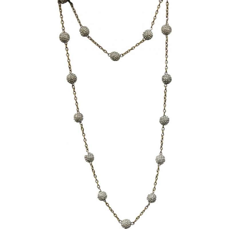 Nevine Crystals Classic Gold and Silver Extra Long Necklace