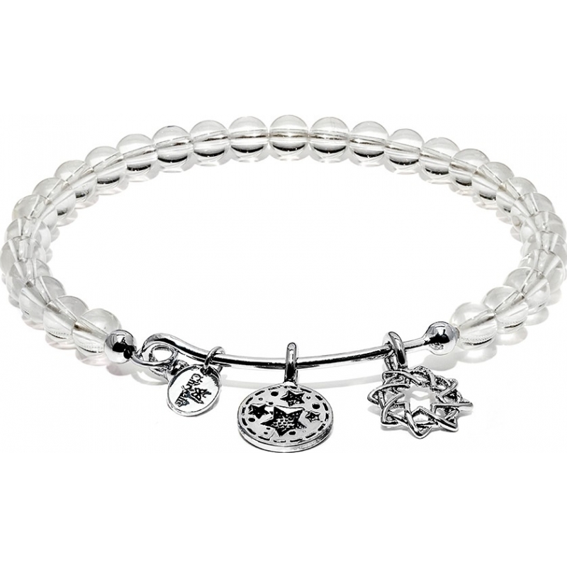 Chrysalis Clear Crystal Redemption Rhodium Plated Expandable Charm Bangle