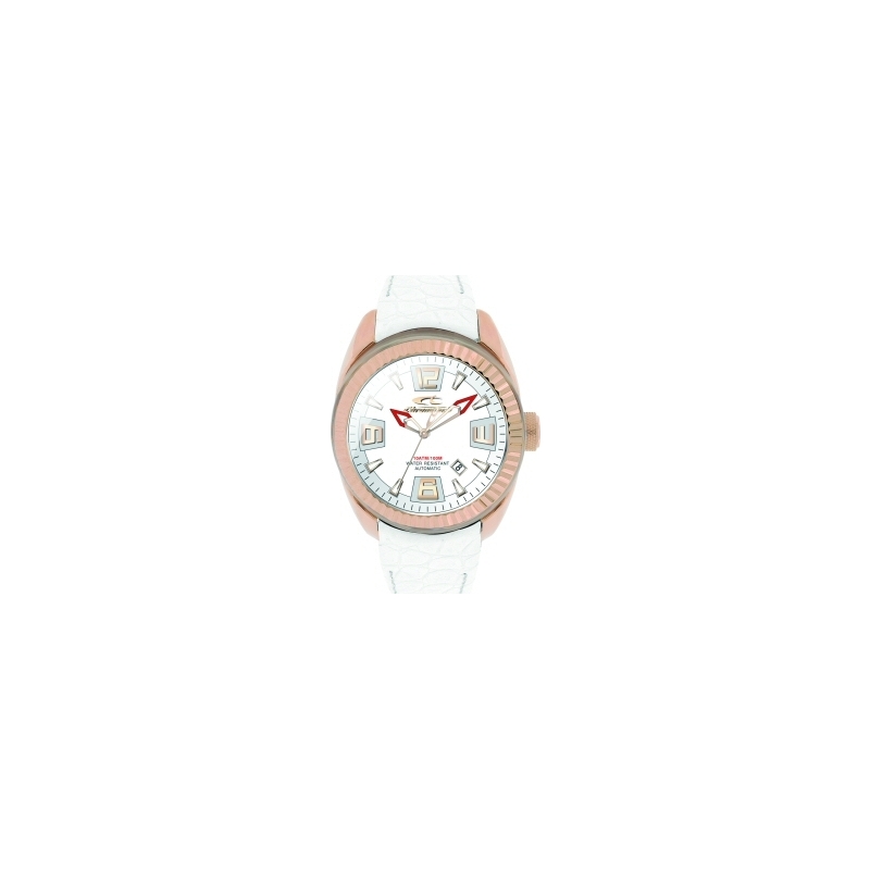 Chronotech Mens Rose Gold White Watch