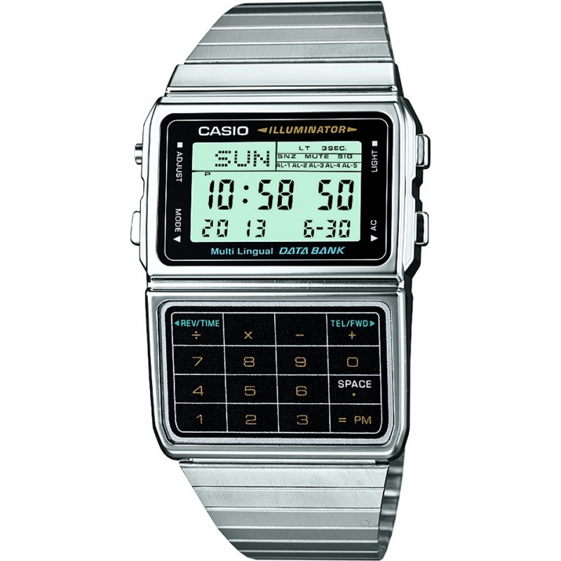 Casio Mens Core Calculator Databank Silver Watch