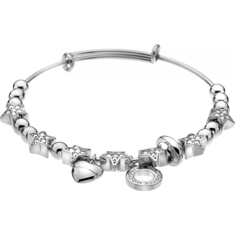 Emozioni Ladies Silver Plated Crystal Star Bangle