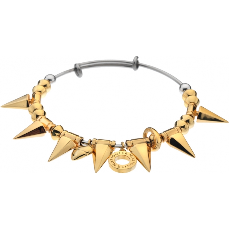 Emozioni Ladies Yellow Gold Plated Spike Bangle