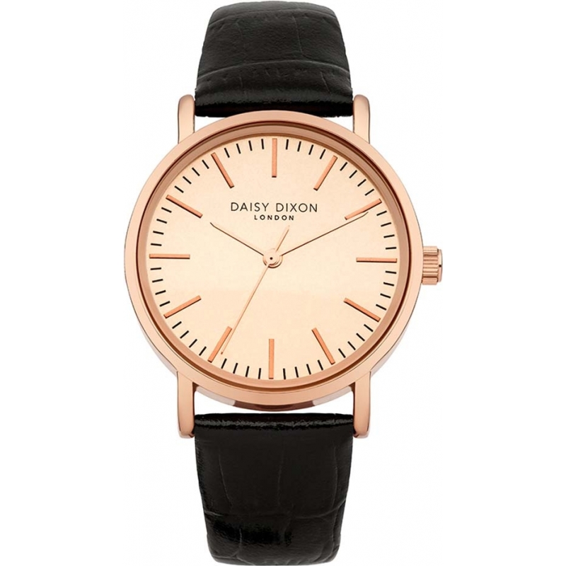 Daisy Dixon Ladies Georgia Black Leather Strap Watch