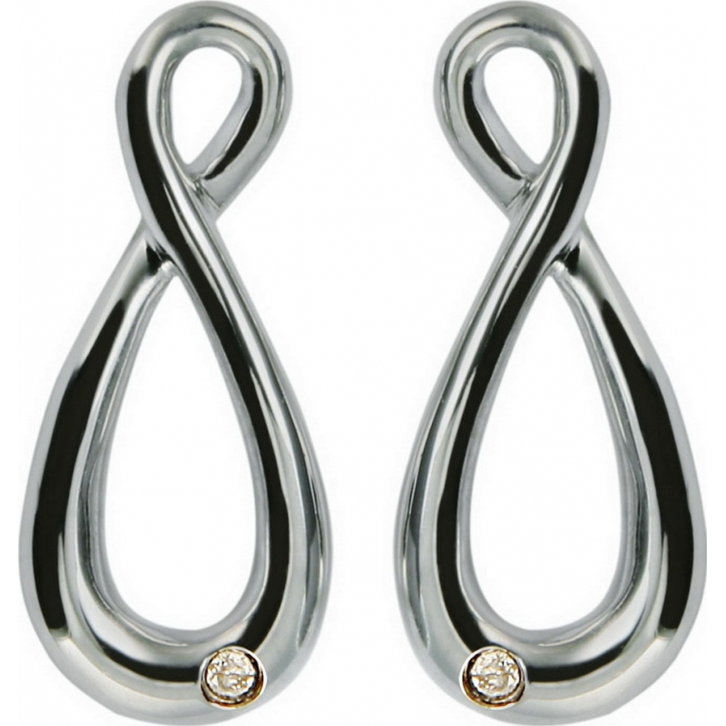 Hot Diamonds Ladies Go With The Flow Hourglass Silver Earrings
