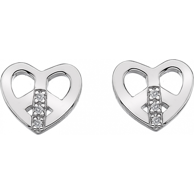 Hot Diamonds Ladies Love and Peace Micro Earrings