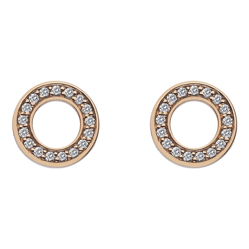 Emozioni Ladies Rose Gold Plated Saturno Earrings